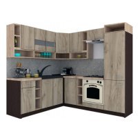 Bucatarie de Colt COSSY NEW ST. 200-230, Wenge / Decor K002